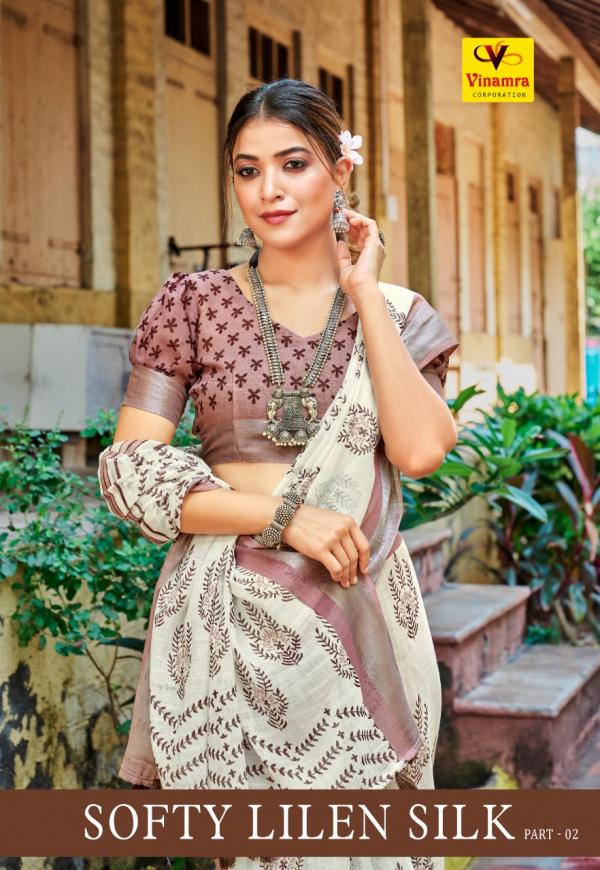 Vinamra Softy Lilen Silk Vol 2 Fancy Linen Saree Collection